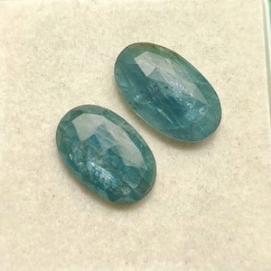 Kyanite, 100% Natural Aqua Kyanite Rose Cut Free Form Flat Backs Lot Gemstone 25.00 Caret Size 20 mm To 18.50 mm Making Jewelry Gift For Her