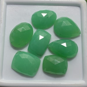 100% Natural Chrysoprase Mix Shape Rose Cut Top Quality Lot Gemstone, 41.00 Caret Size 13 mm To 16 mm For Making Jewelry Ring Size, PC-7,