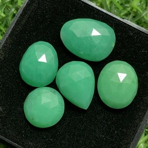 100% Natural Chrysoprase Mix Shape Rose Cut Top Quality Lot Gemstone, 27.00 Caret Size 11 mm To 16 mm For Making Jewelry Ring Size, PC-5,,