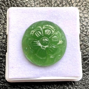 Serpentine, 100% Natural Serpentine, Round Shape Flower Carving Lot Gemstone, 26.00 Caret Size 24 mm For Making Jewelry Ring Pendant Size,