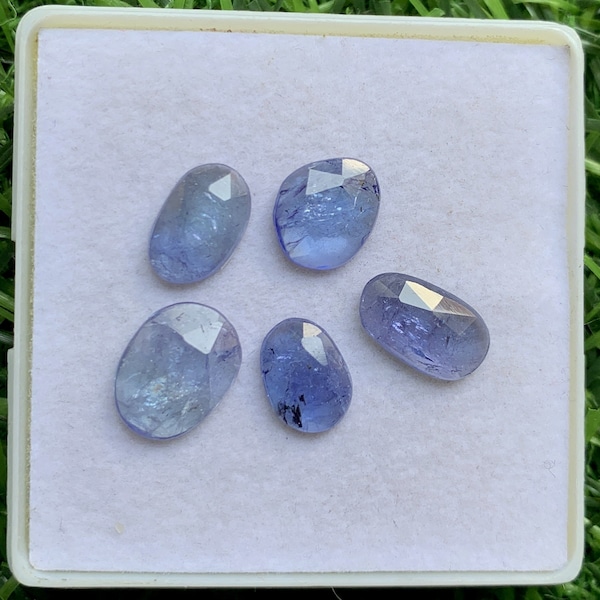 Tanzanite, Natural Tanzanite, Rose Cut Fancy Shape Flat Backs Lot Gemstone, 10.80 Caret Size 9 mm To 12 mm For Making Jewelry, Ring Size,