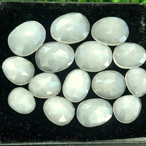 Amazing Grey Moonstone, Rose Cut Free Form Flat Backs Lot Gemstone, 60.00 Caret Size 16 mm to 11 mm Gemstone For Making Jewelry Top Quality