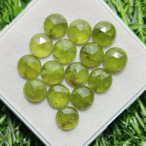 100% Natural Vesuvianite Rose Cut Round Shape Flat Backs Lot Gemstone, 41.00 Caret Size 8 mm For Making Jewelry Ring Pendant Earing Size,
