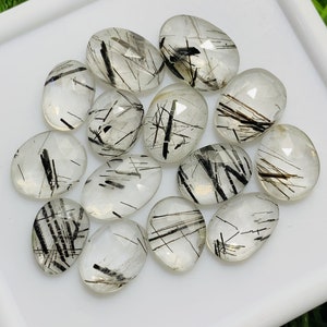 100% Natural Black Rutile Rose Cut Fancy Shape Flat Backs Lot Gemstone, 34.00 Caret Size 12 mm To 10.50 mm For Making Jewelry Ring Size,