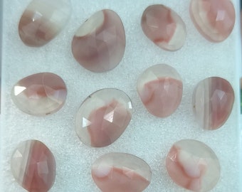 Botswana Agate Gemstone Lot: Rose Cut Freeform Stones, 56.25 Carat