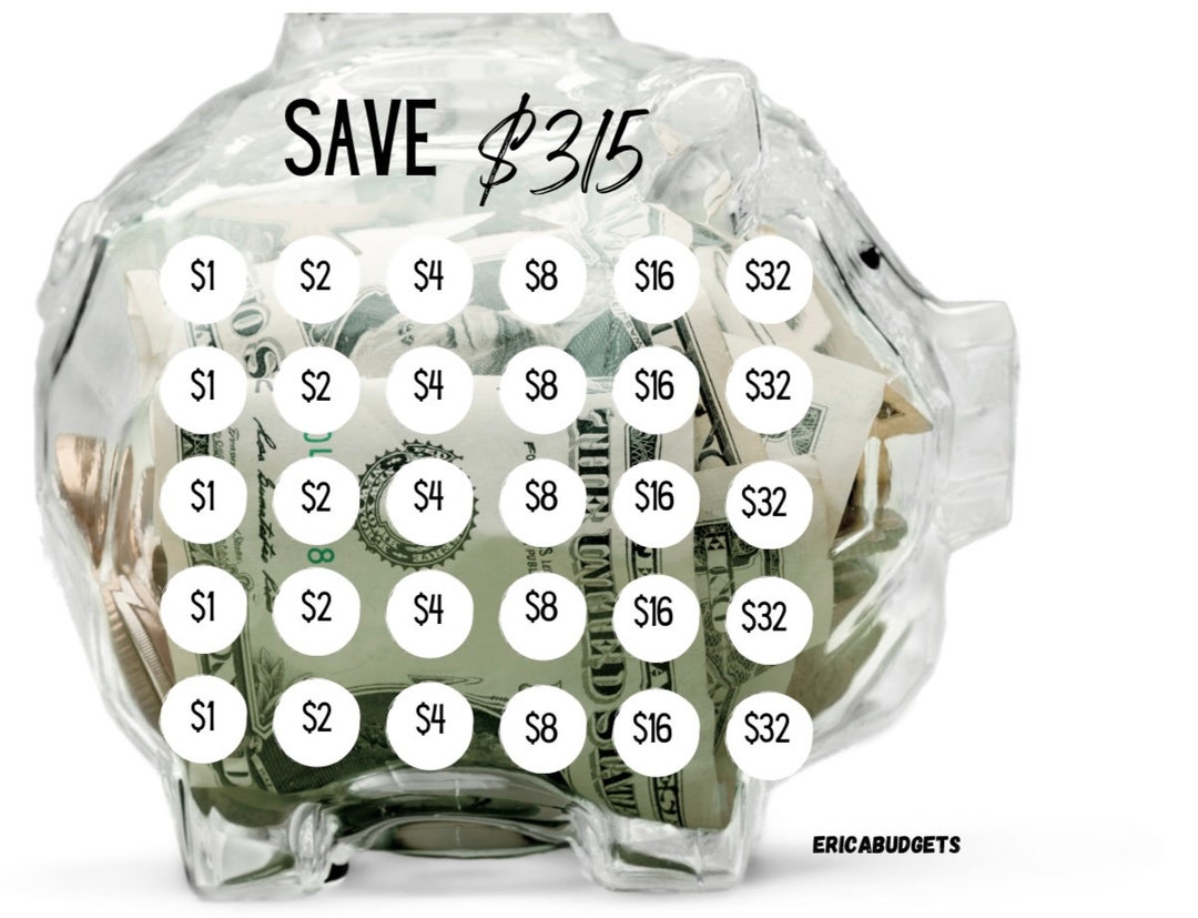 Piggy Bank Challenge Fits A5 Etsy