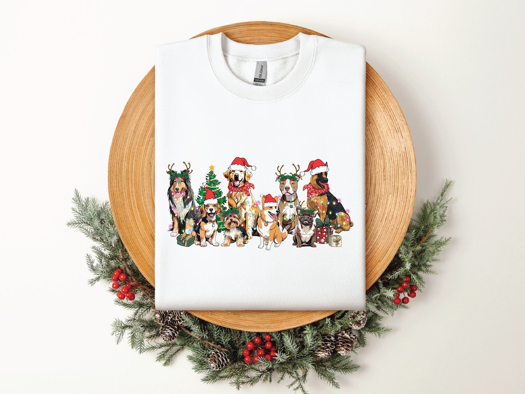 Christmas Dogs Sweatshirt, Dog Lover Sweater, Holiday Sweater
