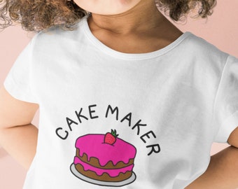 Cake Maker T-Shirt, Baker Kids Shirt, Creative Children's Clothing, Kids Baking Shirt, Baker Shirt, Kids Cooking Shirt, Kids Chef Tee