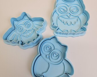 Zestaw foremek do ciastek i stempli Woodland Owl Trio w technologii druku 3D