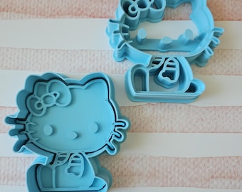 Hello Kitty-Inspired Cookie Cutter – Sweet & Classic| Cutter and Stamp| Clay Cutter