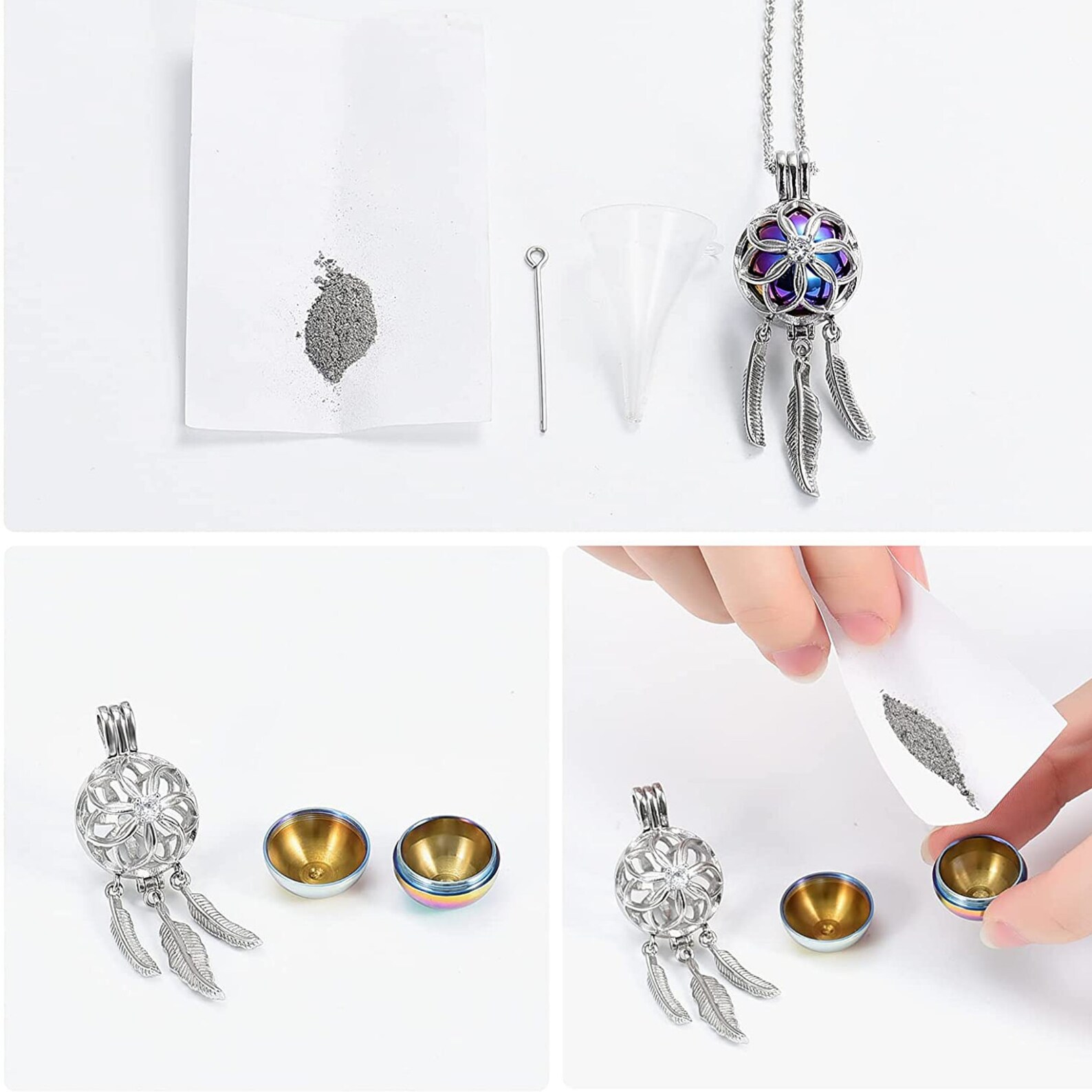 Dream Catcher Urn Necklace for Ashes Dream Catcher Pendant Etsy