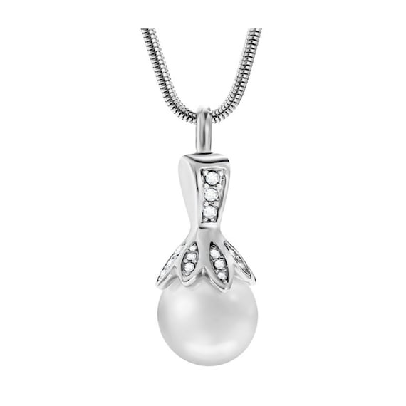 Pearl Urn Necklace for Ashes Pearl Cremation Keepsake Memorial