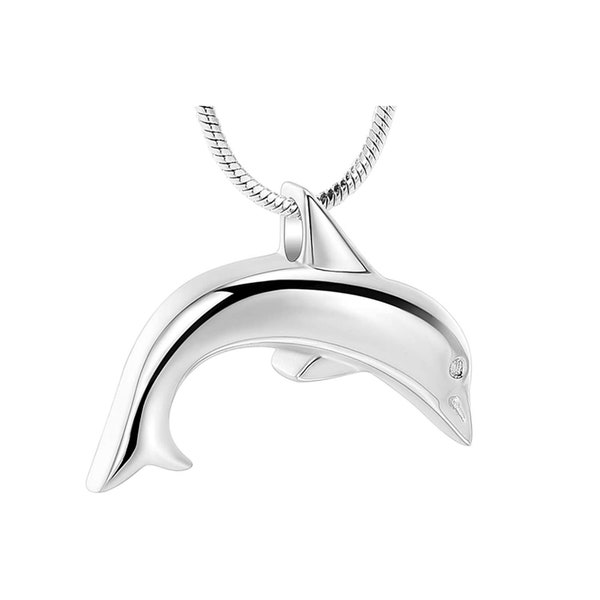 Dolphin Urn Necklace for Ashes, Dolphin Cremation Necklace, Dolphin Urn for Human Ashes, Dolphin Cremation Urn, Dolphin Pendant Necklace