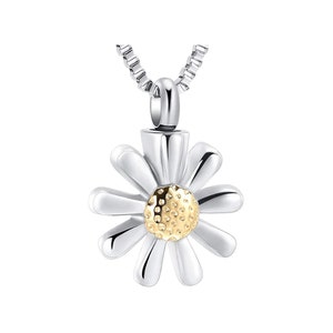 Daisy Urn Necklace for Ashes, Daisy Flower Necklace Pendant, Memorial Jewelry for Ashes, Cremation Keepsake, Urn Necklace, Urn for Ashes