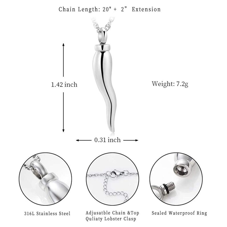 Italian Horn Urn Necklace for Ashes Italian Horn Necklace Etsy