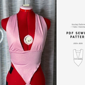 Halter top Pattern, Crop Top Pattern, Bralette Pattern, Summer Top Pattern, Womens Top Patterns, Beginner Sewing Pattern, Digital Pattern