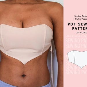 Patrón de costura Crop Top PDF/ Tallas XXS-XXL / Descarga instantánea / Patrón de costura digital A4, A0 y Carta