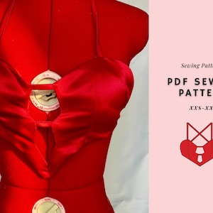 Backless Sweetheart Halter Neck Crop Top Pattern, Beginner Friendly (PDF Pattern)