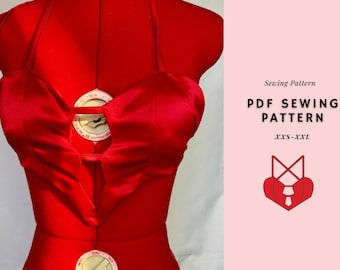 Backless Sweetheart Halter Neck Crop Top Pattern, Beginner Friendly (PDF Pattern)
