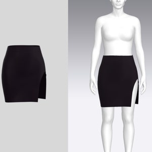 Slit mini skirt PDF Sewing Pattern| Sizes XXS-XXL | Instant download | Digital Sewing Pattern A4, A0 And Letter