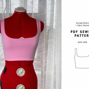 Tank Top Pattern, Crop Top Sewing Pattern, Sports Bra Pattern, Workout Top Pattern, Womens Sewing Pattern, Beginner Pattern, Digital Pattern