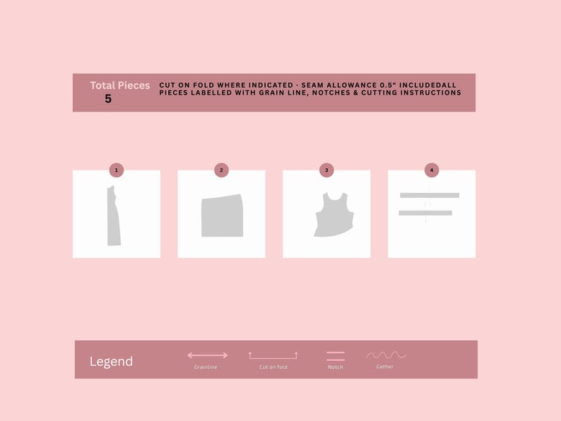 Patrón de costura para vestido largo con corpiño ajustado / Falda fluida fruncida (PDF) / Patrón fácil para principiantes / Descarga instantánea imagen 6