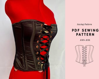 Corset Sewing Pattern, Bustier Pattern, Lace Up Top Pattern, Womens Top Patterns, Corset Top Pattern, PDF Sewing Patterns