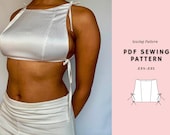 Side Tie Top Pattern, Y2k Top Pattern, Cropped Top Pattern, Tie Back Top Pattern, Womens Pattern, Patterns For Women