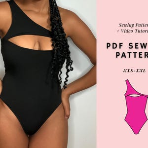 One-Shoulder Bodysuit Sewing Pattern: Beginner-Friendly Leotard (PDF Pattern)