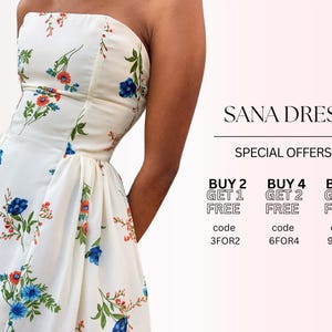 Dress Sewing Pattern| Summer Dress Pattern |Midi/ Maxi Dress Pattern | Strapless Dress Pattern |Women's Dress Patterns| PDF Beginner Pattern image 9