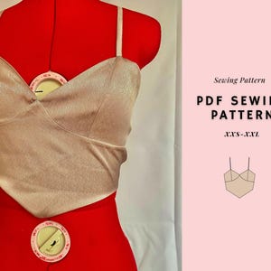 Y2K Open Back Crop Top Pattern, Halter Neck, Beginner Friendly (PDF Pattern)
