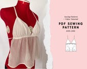 Backless Top Sewing Pattern, Summer Top Sewing Pattern, Ruched Top Sewing Pattern, y2k Sewing Pattern, Open Back Top Sewing Pattern