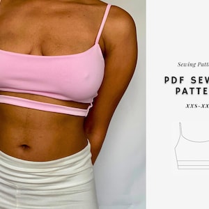 Cami Crop Top Sewing Pattern: Beginner Y2K Style (PDF Download, XXS-XXL)