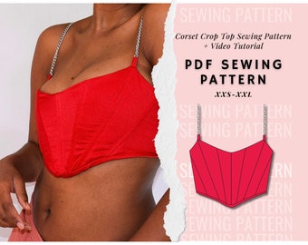 Corset Top Sewing Pattern| 7 Sizes XXS-XXL| PDF Sewing Pattern| Letter,A4,A0