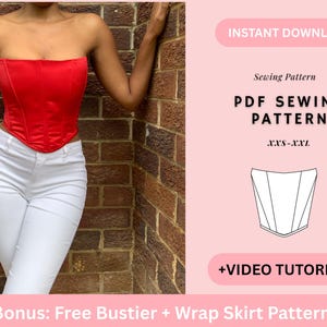 Corset Pattern| Bustier Corset Pattern| Corset Top | Top Sewing Pattern| Women Sewing Pattern| Underbust Corsets | Crop Top