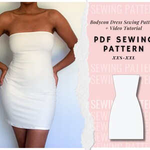Off Shoulder Dress Pattern| Bodycon Dress Sewing Pattern| Women's Dress Pattern| Short Dress Pattern| PDF Dress Pattern| Easy Dress Pattern