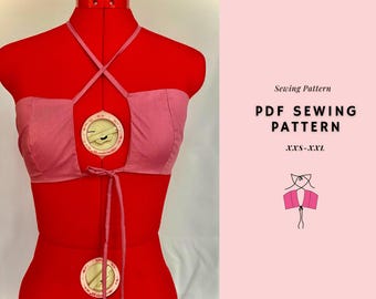 Y2K Halter Crop Top Pattern, Beginner Friendly (PDF Pattern)