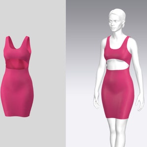 Cutout Dress Sewing Pattern, Bodycon Dress Sewing Pattern, Mini Dress Pattern, Woman Dress Sewing Pattern,Party Dress, PDF Pattern Dress