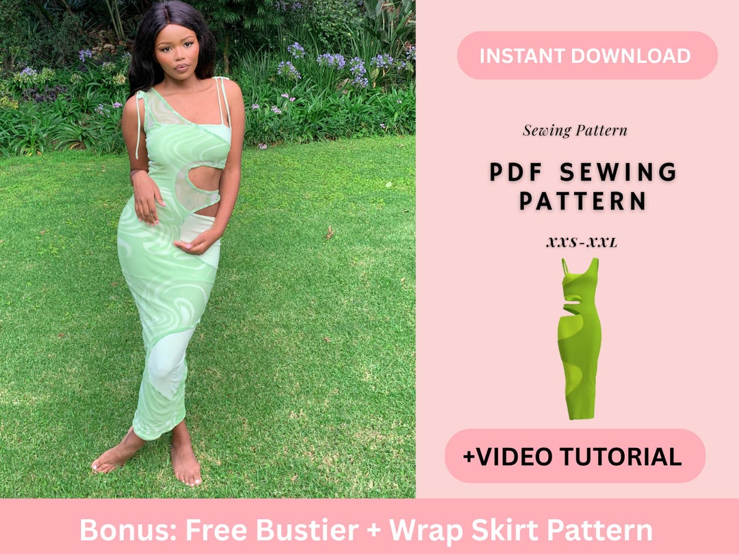 bodycon dress sewing pattern Mini 'Swift' Strapless Bodycon Dress Sewing Pattern