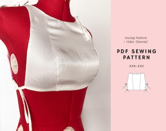 Tie Top Pattern, Cropped Top Pattern, Ladies Top Pattern, Pdf Sewing Patterns, Summer Top, Pdf Pattern