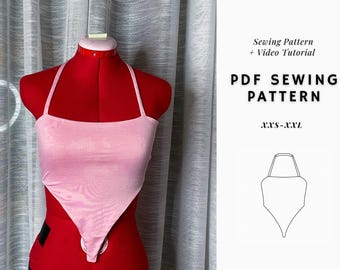 Halter Top Pattern | Cami Top Pattern | Asymmetrical Top| Y2K Top| Summer Top | Women's Top Pattern| Sewing Pattern | Beginner Friendly