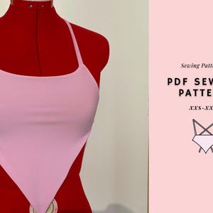 Open Back Top,Backless Back Tie Top Sewing Pattern,Easy Beginner Pattern, Crop Top Pattern, Y2K Crop Top, Women&#39;s Sewing Patterns