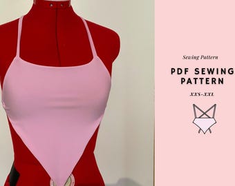 Open Back Top,Backless Back Tie Top Sewing Pattern,Easy Beginner Pattern, Crop Top Pattern, Y2K Crop Top, Women's Sewing Patterns