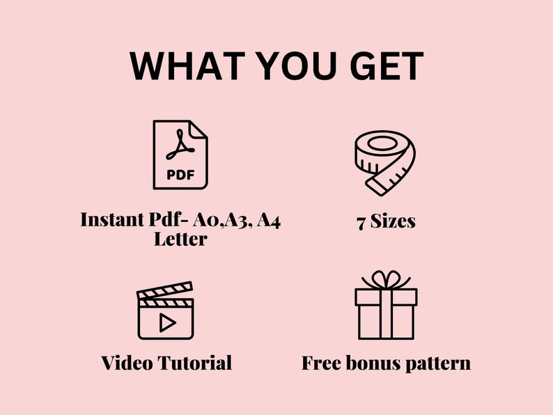 K&ouml;nnte beinhalten: Was Sie erhalten: Sofortiges PDF-Muster in den Gr&ouml;&szlig;en A0, A3, A4 und Letter, 7 Gr&ouml;&szlig;en, Video-Tutorial und ein kostenloses Bonus-Muster.