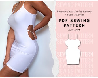 Bodycon Kleid Muster|| Kleid PDF Schnittmuster|| Größen XXS-XXl