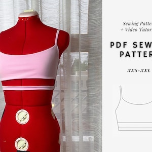 Crop Top PDF Sewing Pattern |Summer Top | Cami Top| Tank Top Pattern | Sizes XXS-XXl | Beginner Friendly | Instant Download