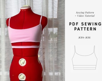 Crop Top PDF Sewing Pattern |Summer Top | Cami Top| Tank Top Pattern | Sizes XXS-XXl | Beginner Friendly | Instant Download