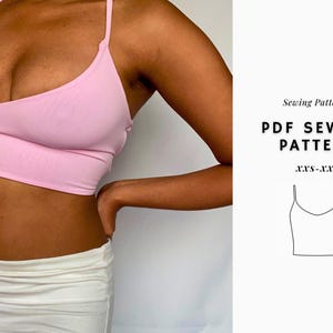 Cami Top Pattern, Backless Top Pattern, Cropped Top, Sewing Pattern, Beginner Pattern, Summer Pattern, Summer Crop Top, Y2k Sewing Pattern