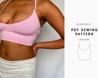 Open Back crop Top Pattern| V- Neck top Pattern| Backless Top | Tie Back Top| Lace Up Top| Sizes XXS- XXL| Instant Download| Womens Patterns