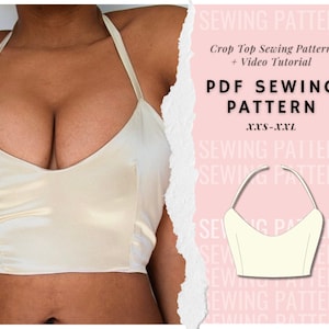 Open back Crop Top Sewing Pattern| Backless Top| Y2K Top Pattern| Cropped Women Tops| Tie Back Pattern